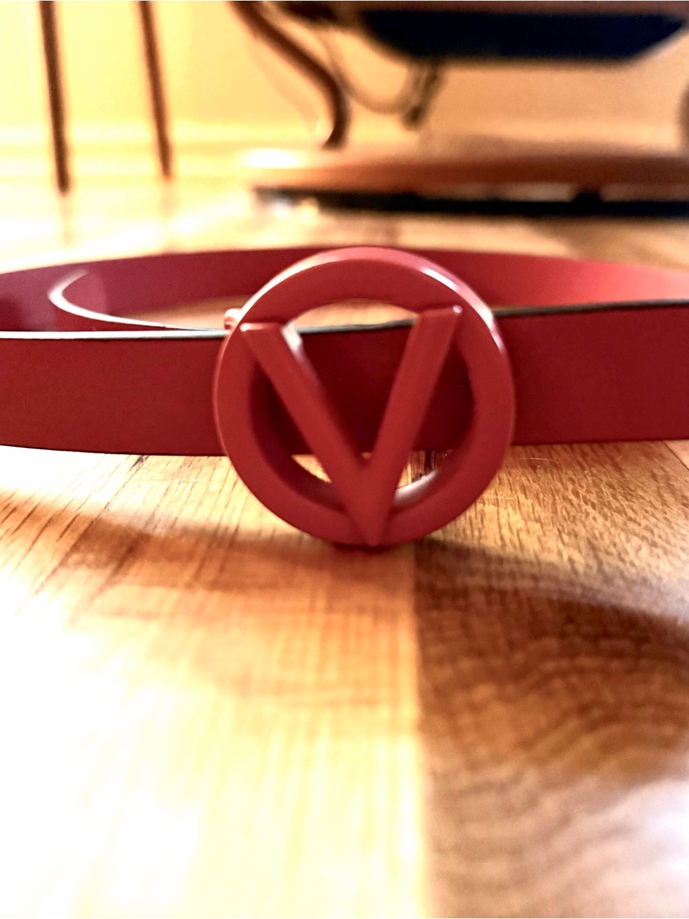 Valentino Pink V-Logo Slim Women's Belt S